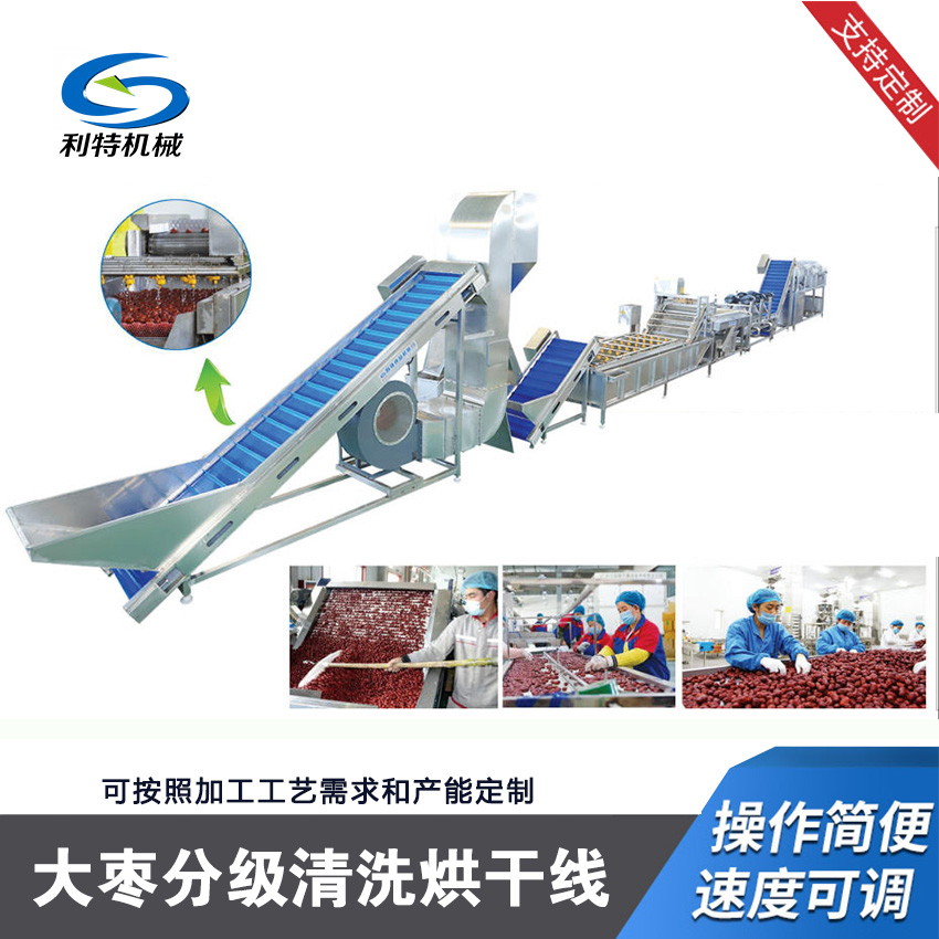 大(dà)棗分(fēn)級清洗烘幹流水(shuǐ)線